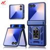 Luxury Shockproof Case for Samsung Z Flip 8 Ring Holder Magnetic Spring Hinge Protect Cover for Samsung Galaxy Z Flip 8 7 6 5 FE