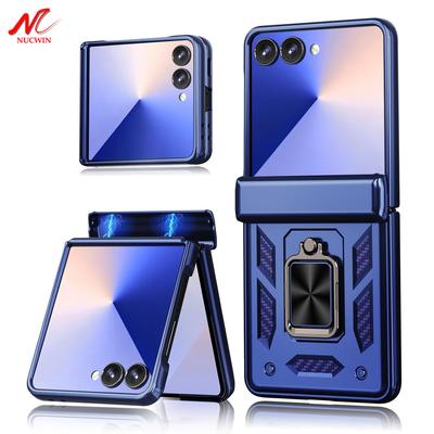 Luxus stoßfeste Hülle für Samsung Z Flip 8 Ringhalter Magnetischer Federgelenk Schutzhülle für Samsung Galaxy Z Flip 8 7 6 5 FE
