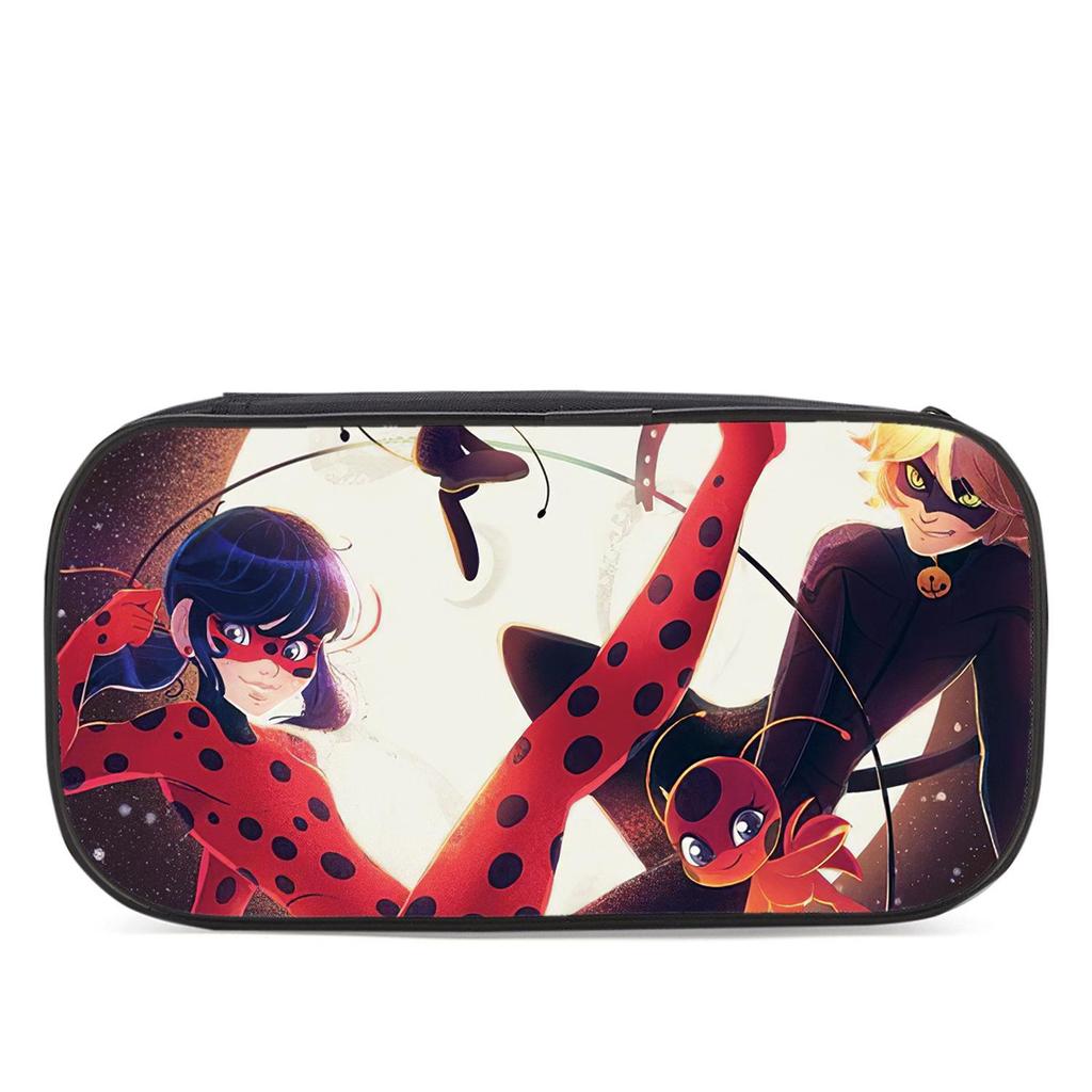 Miraculous Anime 3D Print Waterproof Oxford Cloth Multi-Layer Pencil Case for Kids
