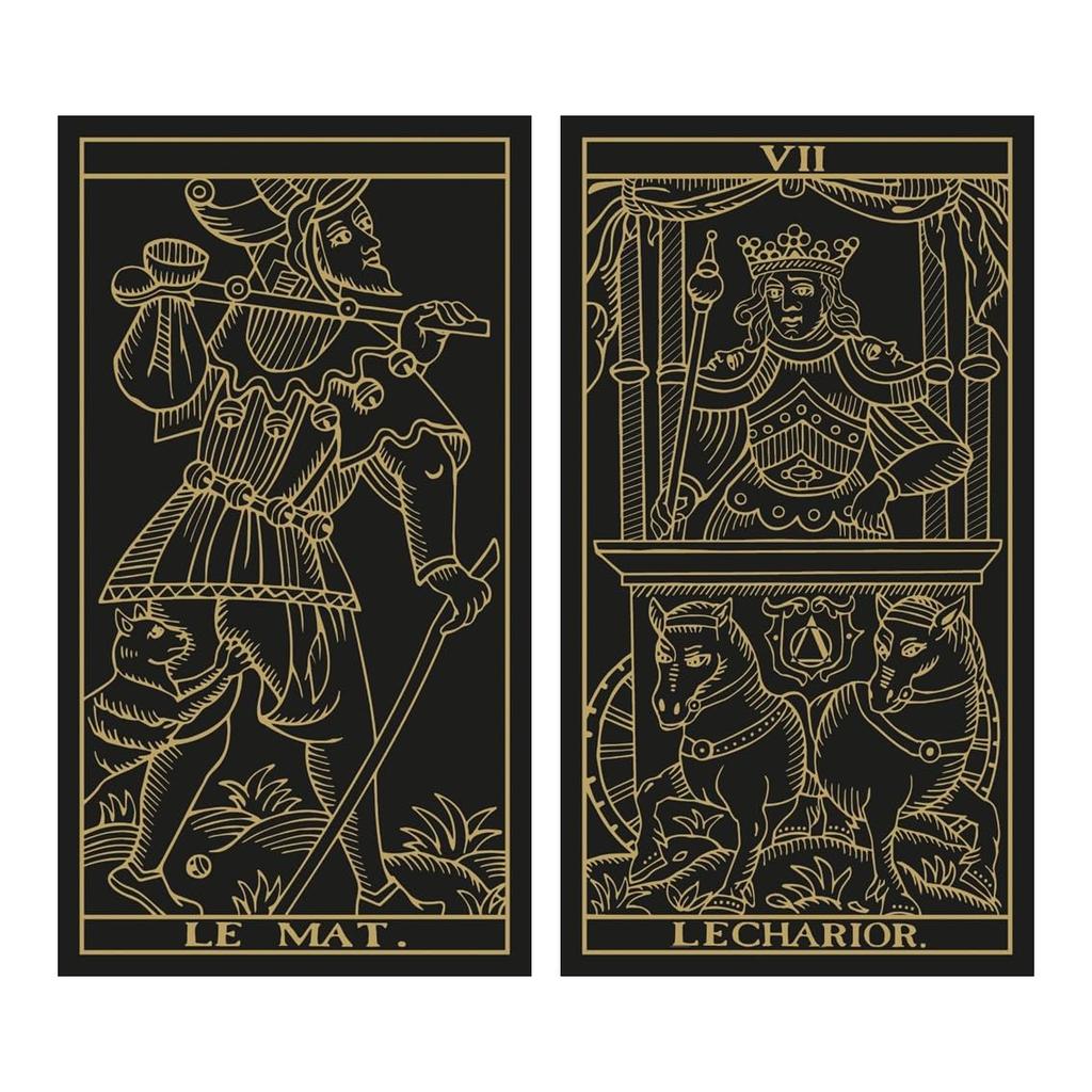 Kancharo Tarot Card Set of Marseille Gold Black Includes Japanese Tarot Card Instructions Pouch 78-Card [Tarot & Edition] & (Authentic)