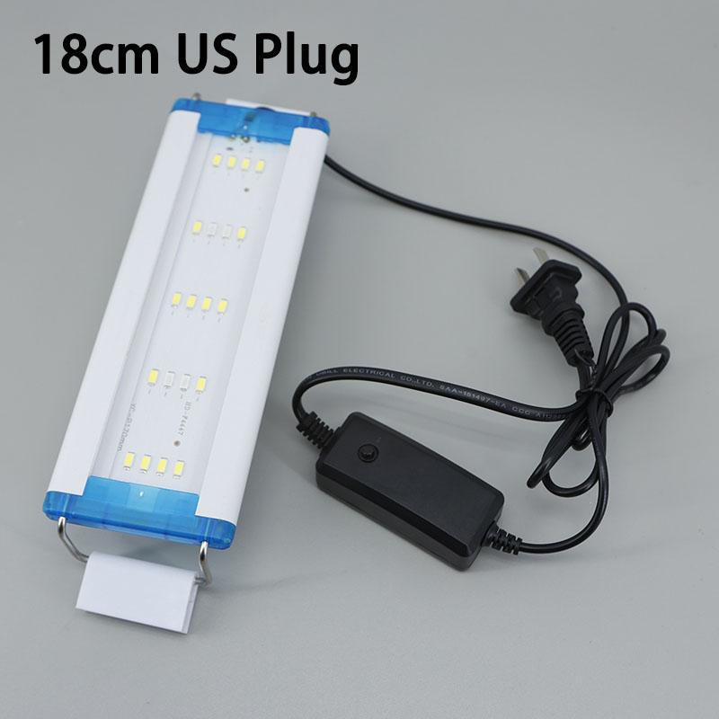 

220 В 18 см 28 см 38 см белый синий светодиодный раздвижной водонепроницаемый зажимной светильник для аквариума супер тонкий аквариумный светильник для водных растений 18cm US