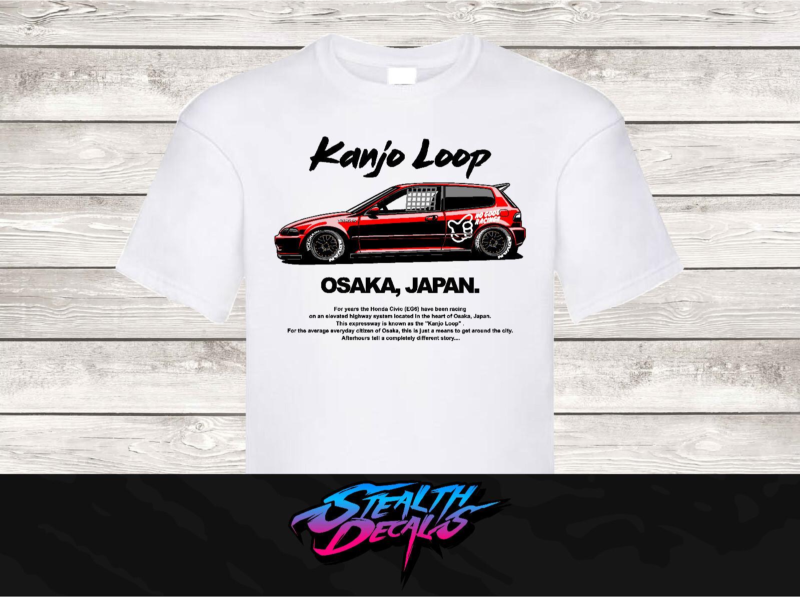 Kanjo Loop Osaka Premium Quality T-shirt Jdm apparel Car Culture Rwb Honda XXXXL
