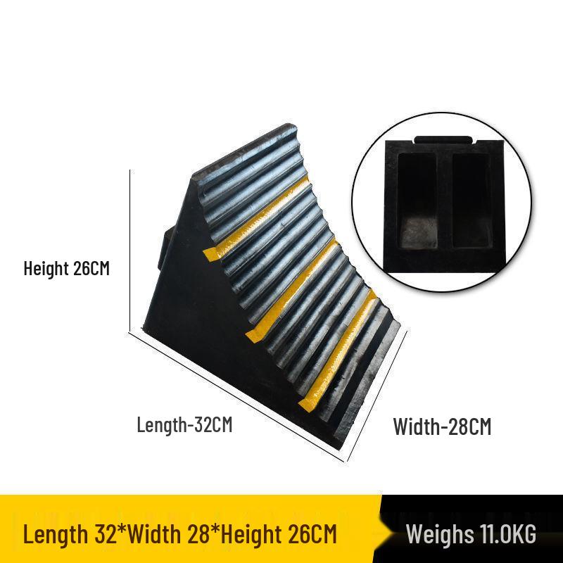Anti-Slip Rubber Wheel Chocks & Wooden Ramp Pads - Portable Car Anti-Roll Stoppers