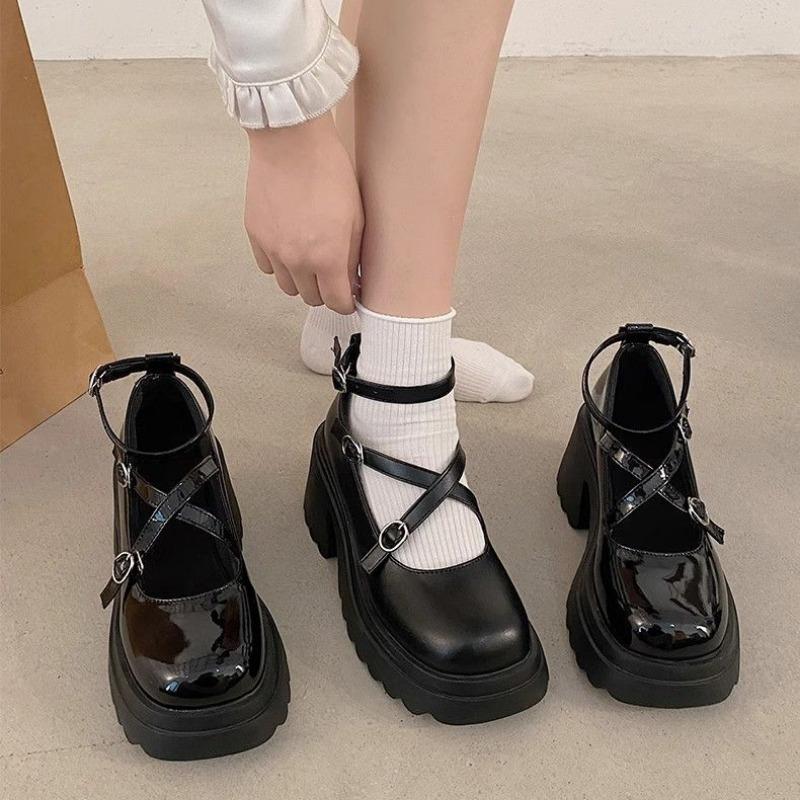 Fashion Women's Shoes Round Toe Block Heel Chunky Heels Japanese Style Lolita Mary Jane Kawaii Gothic Cute Evening Ladies Pumps Fashion
