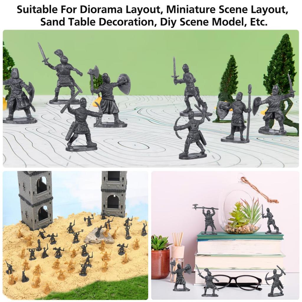 Ifundom 200 Pieces Miniature Soldier Medieval Knight Small Micro Landscaping Decorations for Sand Table Kids Figures, Models, Figurines, Playsets,