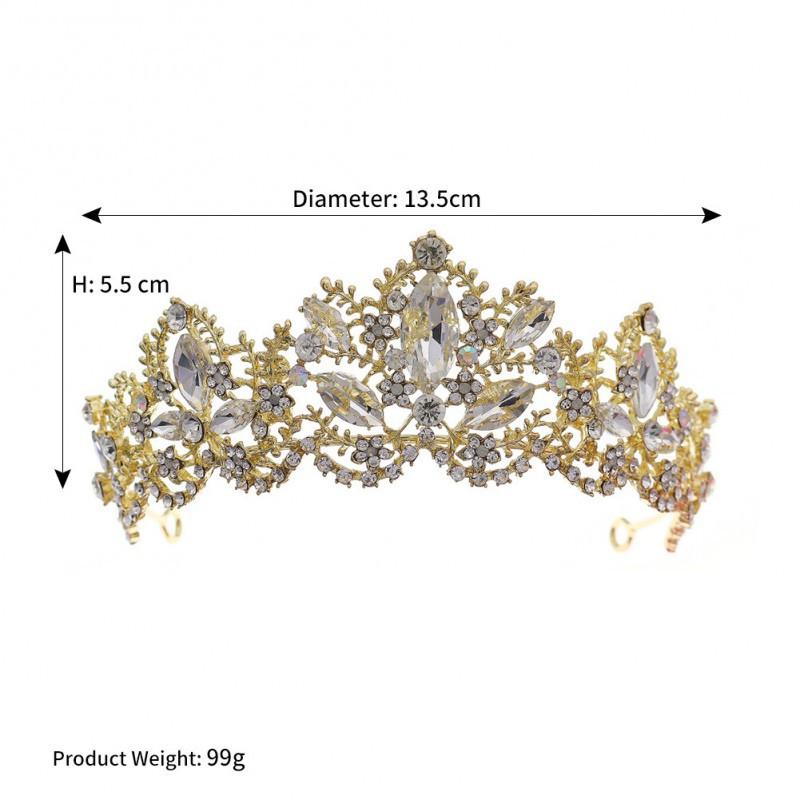 

Vintage Alloy Diamond-encrusted Bride s Crown Party Headdress Children s Birthday Cake Zircon Decoration