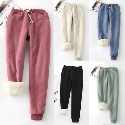 Damen Farbe Big Yard Füllung Lose Verdickung Zeigen Dünne Warme Hosen Hosen