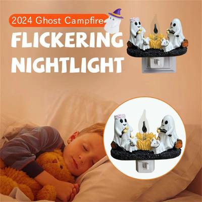 Flickering Nightlight, LED Faux Fire  Lamp,Halloween  Bedroom Night Light Indoor Decorations Gifts For Family, Friends, Kids