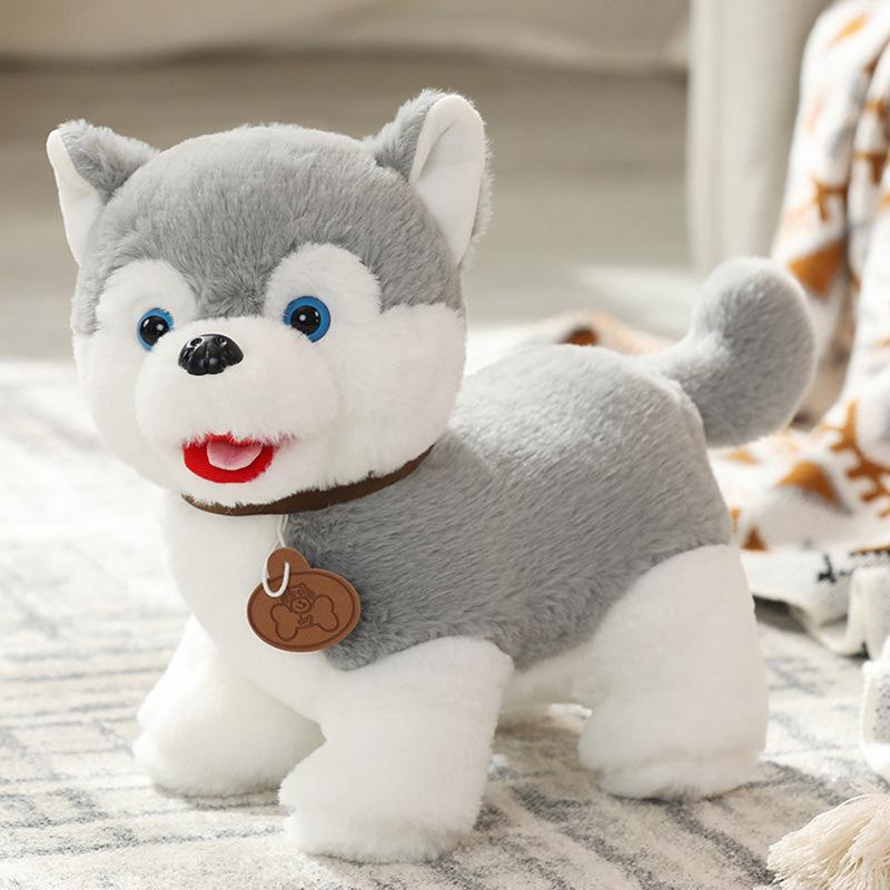 Cute Simulation Puppy Dog Doll Plush Toy Standing Teddy Dog Husky Doll Children Soothing Rag Doll