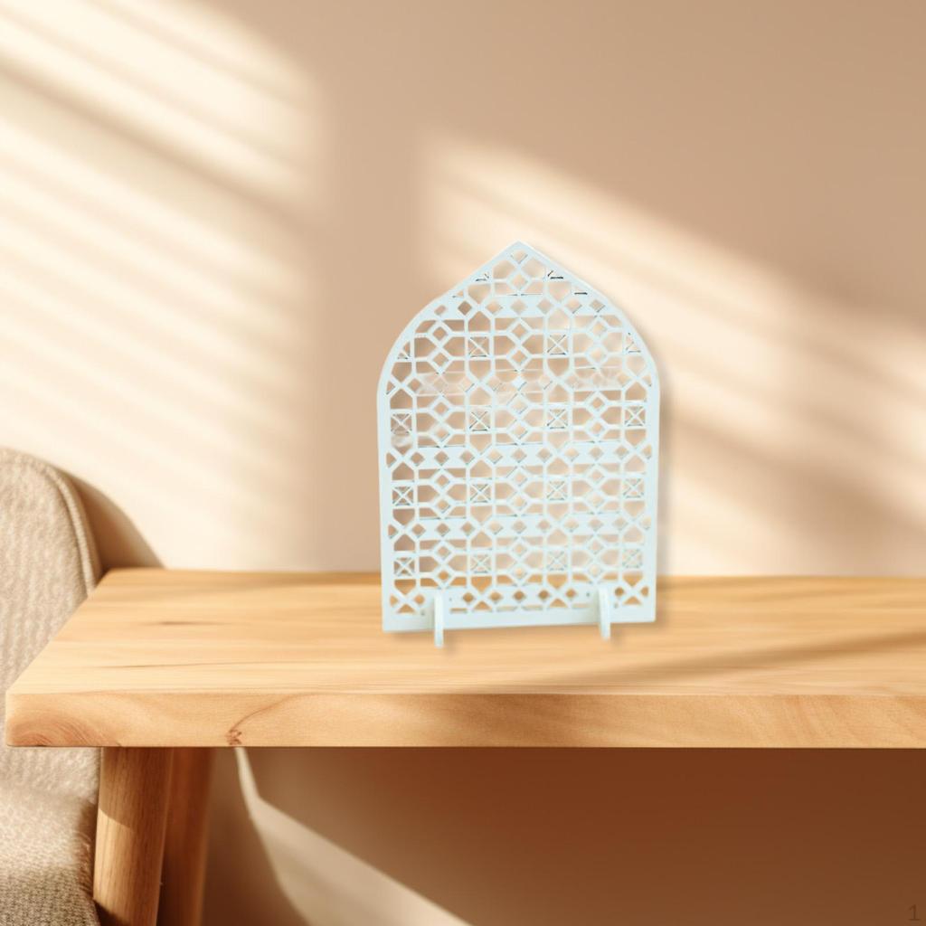 Wood Ramadan Decoration Shelf Figurine Islamic Eid Mubarak Kareem Table Sign