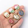 4pcs/lot New Design Enamel Stereoscopic Flower Charms For DIY Necklaces Making Stainless Steel Jewelry Accessories