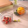 304 Edelstahl Abtropfkorb Haushaltsküchen Aufbewahrungskorb Quadratischer Obst-Gemüsekorb Kosmetik Aufbewahrungskorb