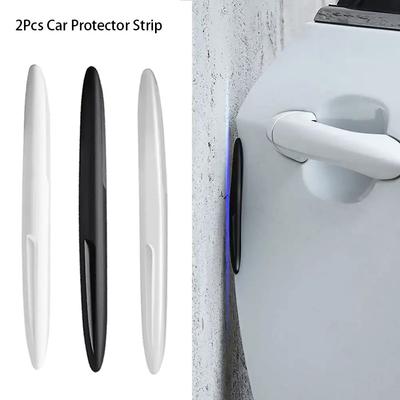 2Pcs Car Door Rearview Mirror Protector Guard Edge Buffer Trim Scratch Protector Molding Protection Strip Scratch Protector Bars