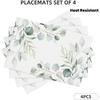 Washable Waterproof and Non-Slip Table Decoration  Suitable for Dining Room Use Fresh Green Clary Sage Placemat