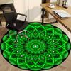 1pc Green Mandala Pattern Chair Carpet for Office Non-Slip, Machine Washable Rug for Office - Holiday DecorMachine Made yy251029110