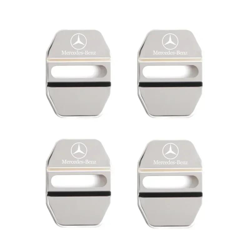 DQY2   4PCS Car Styling Car Door Lock Covers stikcer Case for Mercedes Benz New B/C/E Class A Class C200L GLC GLK CLA GLA Accessories