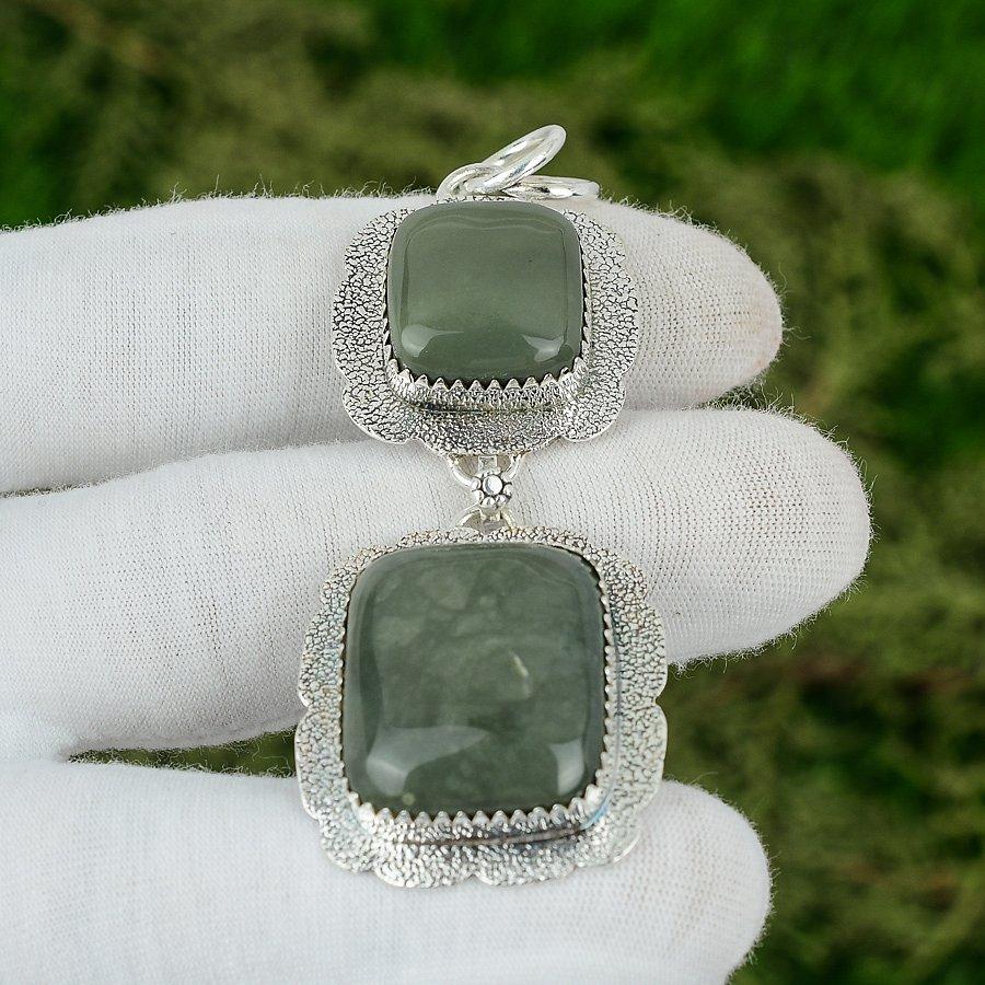 Polychrome Jasper Stone 925 Sterling Silver Anniversary Sister Pendant Jewelry