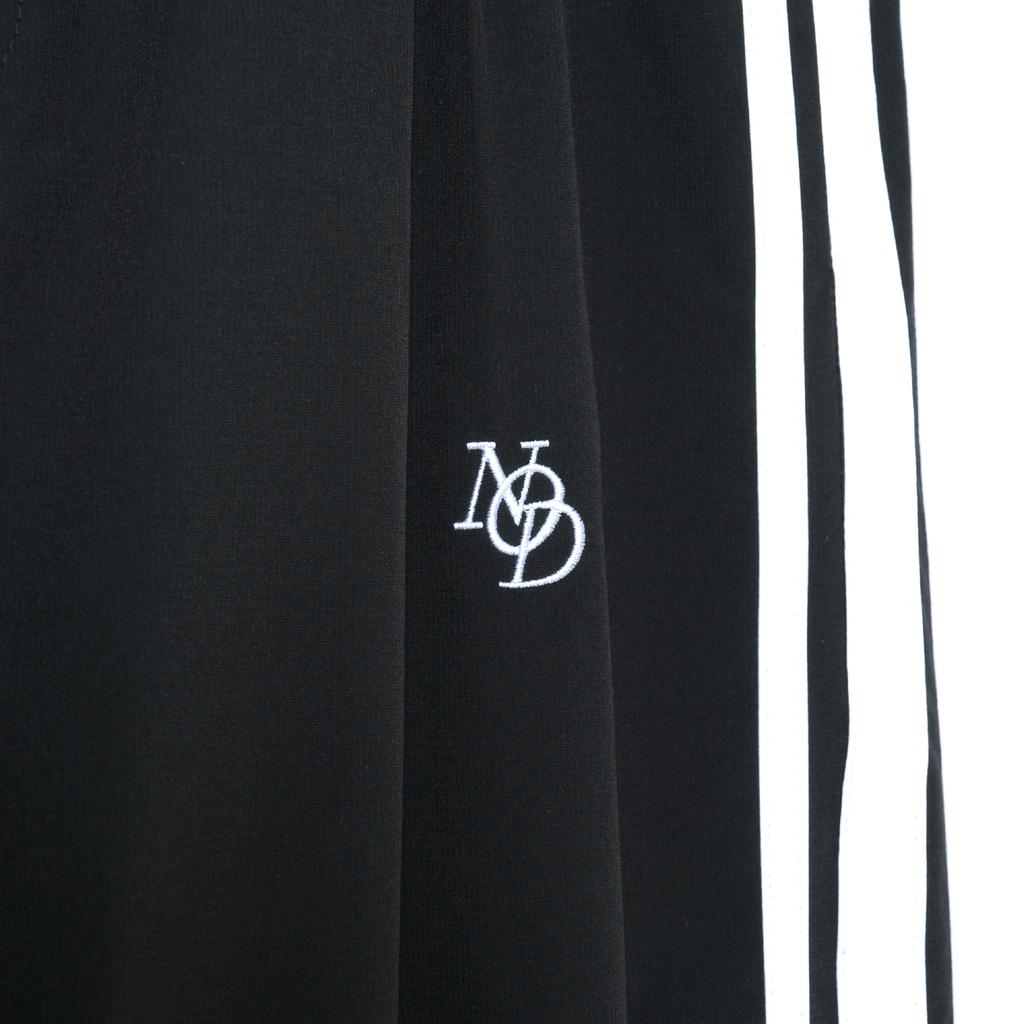 Nodeu Side Line Wide Nylon Pants (Black)