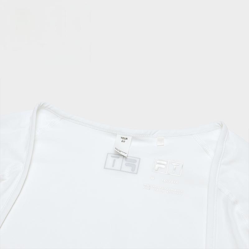 Fila X European Tour Collaboration Golf Series Fashion Soft Comfortable Simple Long Sleeve Cropped Top Women Tops A13W435461F-WT