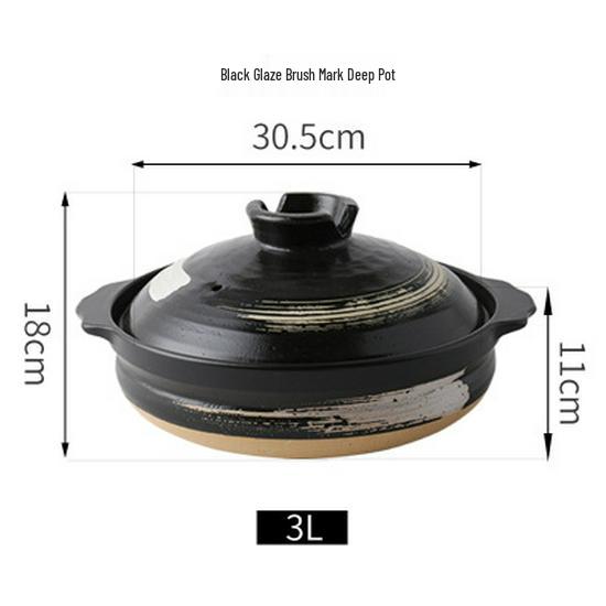 Bao Yi High-Temperature Japanese Ceramic Clay Soup Pot for Gas Stove