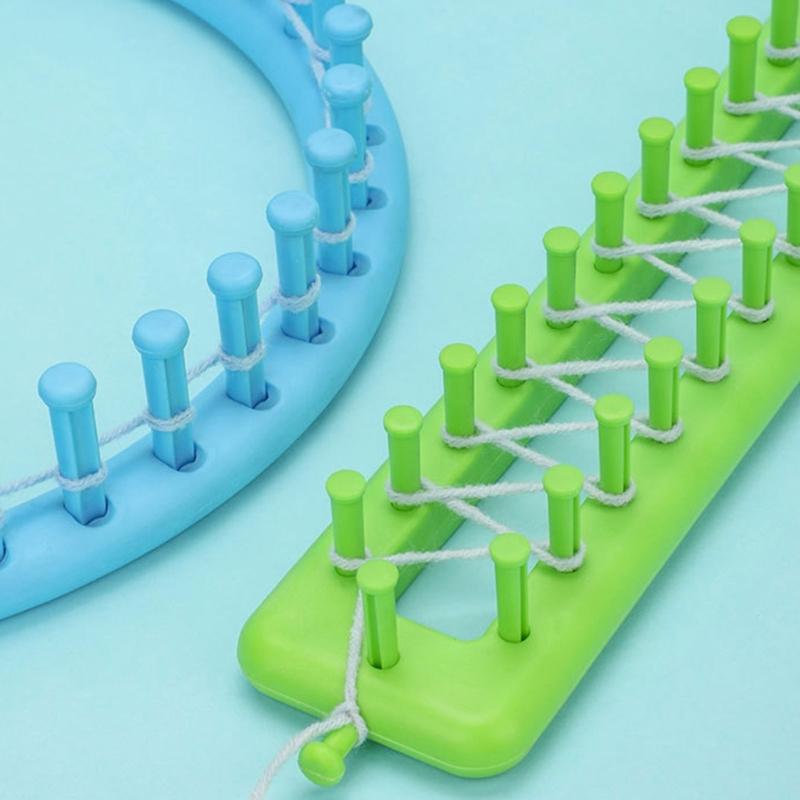 1 or 2 Set Knitting Frame Multifunctional Knitted Loomed Set Round Rectangular Knitting Board For Hat Scarves