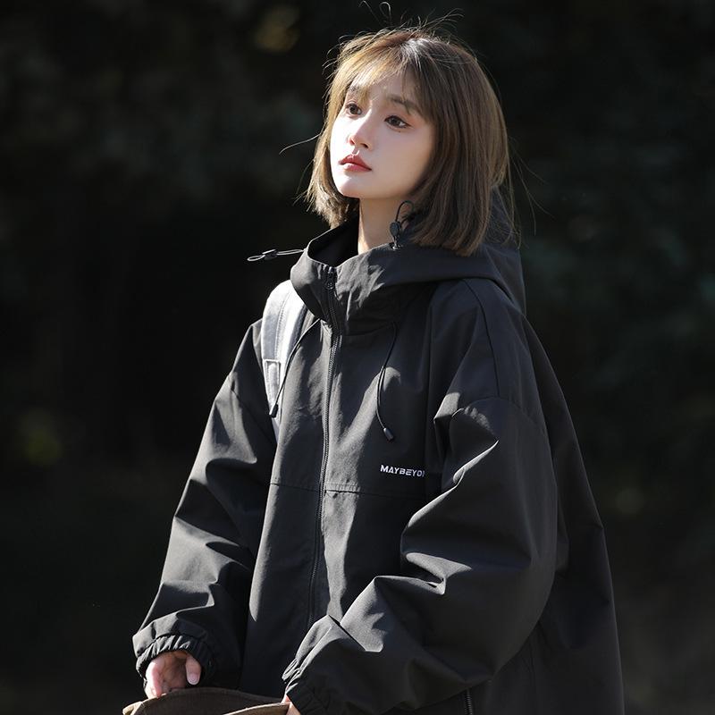 

Мужская куртка оверсайз в стиле рабочей одежды с капюшоном - Коллекция американской моды весна/осень XL