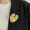 Exquisite Texture Leaves Brooch Elegant Vintage Brooch Fashion Lapel Pin Banquet Wear