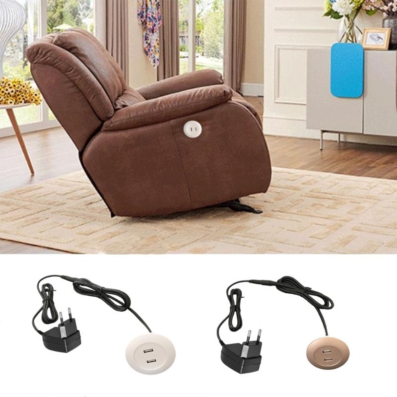 Furniture Concealed USB Panel Socket Desktop Embedded Double USB Socket for Phone Charging Double USB Charging Interface