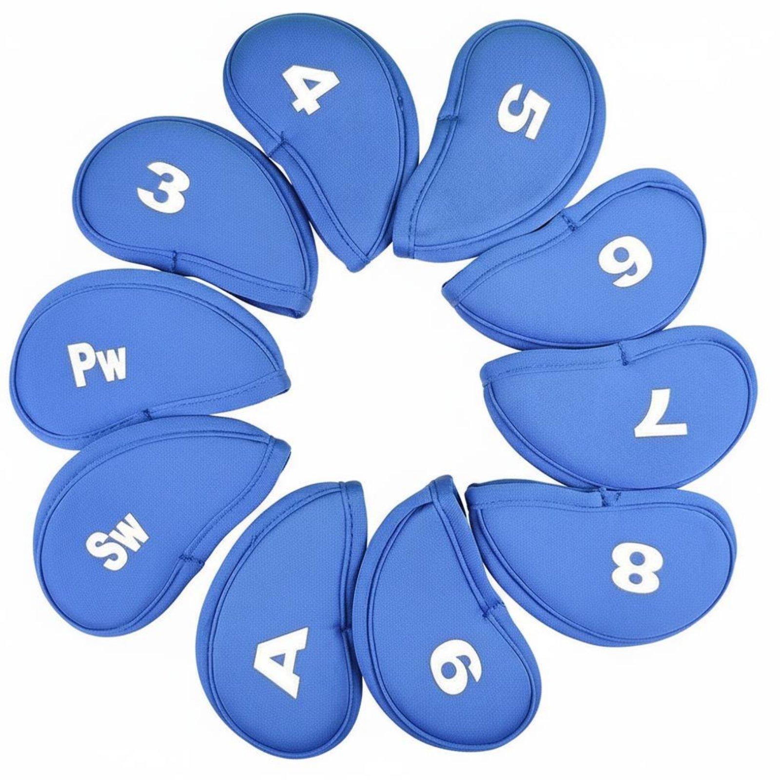 10 Pieces 10 Piece Sporting Headcover Set Long-Lasting Material Sporting Iron Headcover Set синий