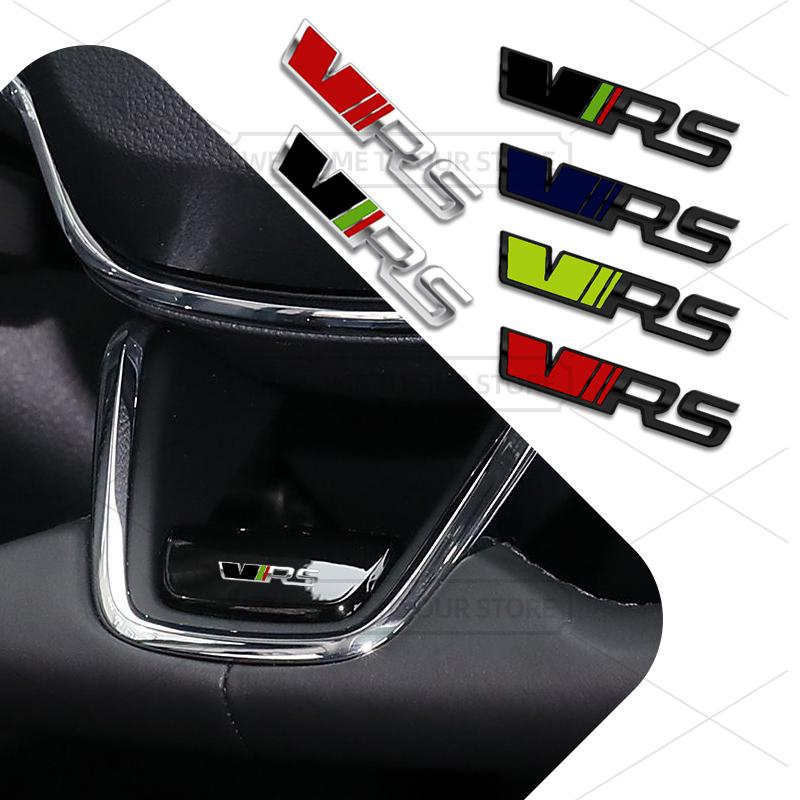 1Pc Car 3D Metal VRS Emblem Auto Steering Wheel Badge Decals Inner Sticker For VRS Octavia Kamiq Kodiaq Karoq Superb Fabia Yeti