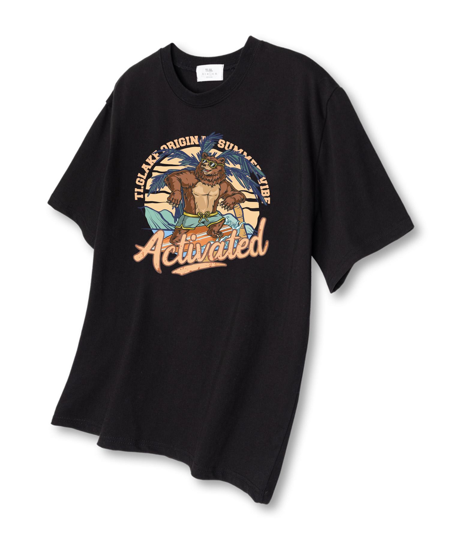 Tee Glake Vintage Summer Short Sleeve T-Shirt Black L