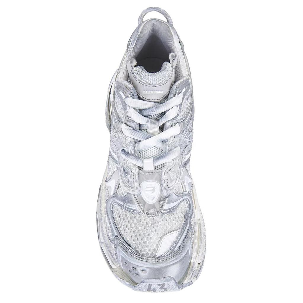 Balenciaga Runner2.0 Artificial Leather Low Top Chunky Sneakers Men's White 779066W3RXP9110