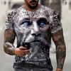 Summer Round Neck 3D Art Print Top Fashionable Casual Short Sleeved Men's T-shirts