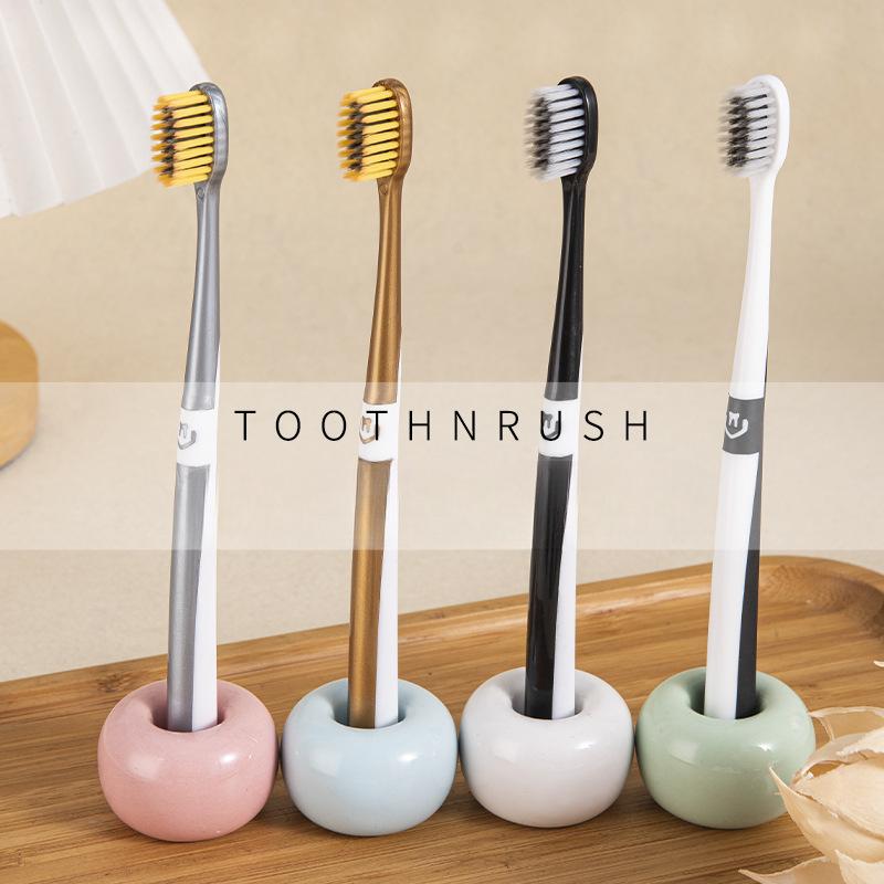 Adult Couple Toothbrush High-grade Bamboo Charcoal Soft Toothbrush 2 Individually Packaged Family Travel Manual Toothbrush