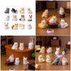 12PCS Simulation Resin Cats Model Figurine Safe Desktop Ornament Accessories For Creative Garden Landscape Display