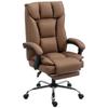 155 Degrees Reclining Faux Leather Swivel Office Chair - Brown