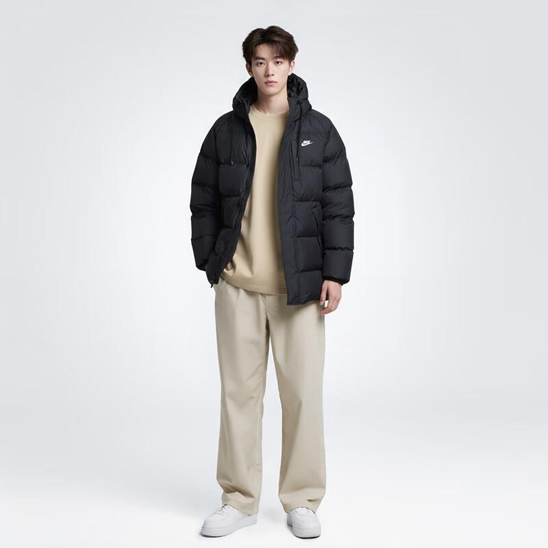 Nike Men's Winter Hooded Down Jacket Sports Cold-Resistant Coat