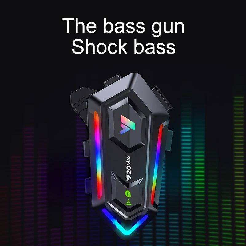 V5.3 Bluetooth Motorradhelm Intercom Headset für 2 Fahrer Drahtloses Interphone Geräuschreduzierung Freisprecheinrichtung 1000mAh IP67 300m