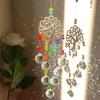 Crystal Wind Chime Star Moon Sun Catchers Windchimes Plated Colorful Beads Hanging Drop for Outdoor Indoor Garden Decor Craft