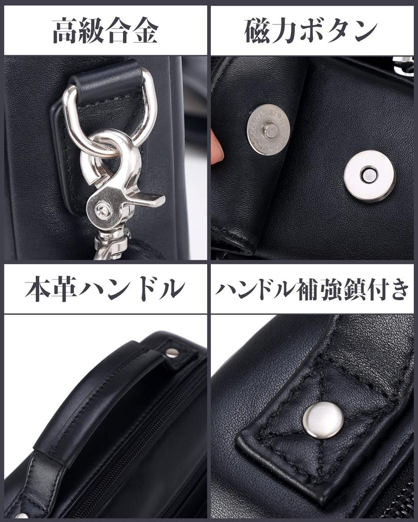 Masa Kawa Men's Genuine Leather Shoulder Bag, Vertical Crossbody Messenger Bag, Cowhide Leather, iPad Compatible, Lightweight, Waterproof, Casual,