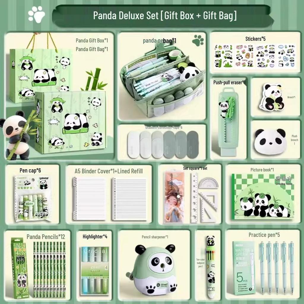 Panda Stationery Set: Creative Birthday Gift for Primary School Boys
