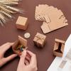 100Pack Square Folding Kraft Paper Jewelry Boxes Necklace Pendant Gift Boxes BurlyWood Jewelry Making Display Packaging Supplies