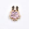 Women Flower Rhinestone Button Cover Floral Exquisite Design Brooch DIY Button Decoration Clothing Decoration 26x17mm