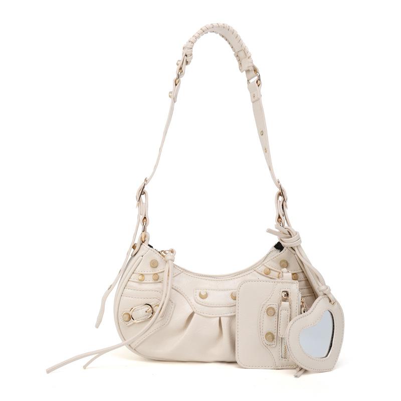

Shoulder Bag, New Fashion Bag, Women s High-end Feeling, Rivet Underarm Motorcycle Bag, Retro High-end Feeling Crossbody Bag