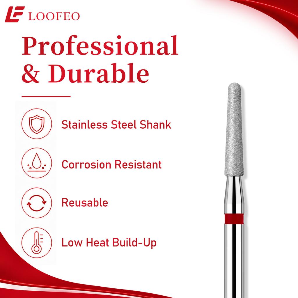 Rounded Top Cone Bit Diamond Nail Drill Bit Set 10PCS Nail Milling Cutters for Cuticle Cleaning Nail Edge Shaping Nail Prep Filing Nail File Bit Sets