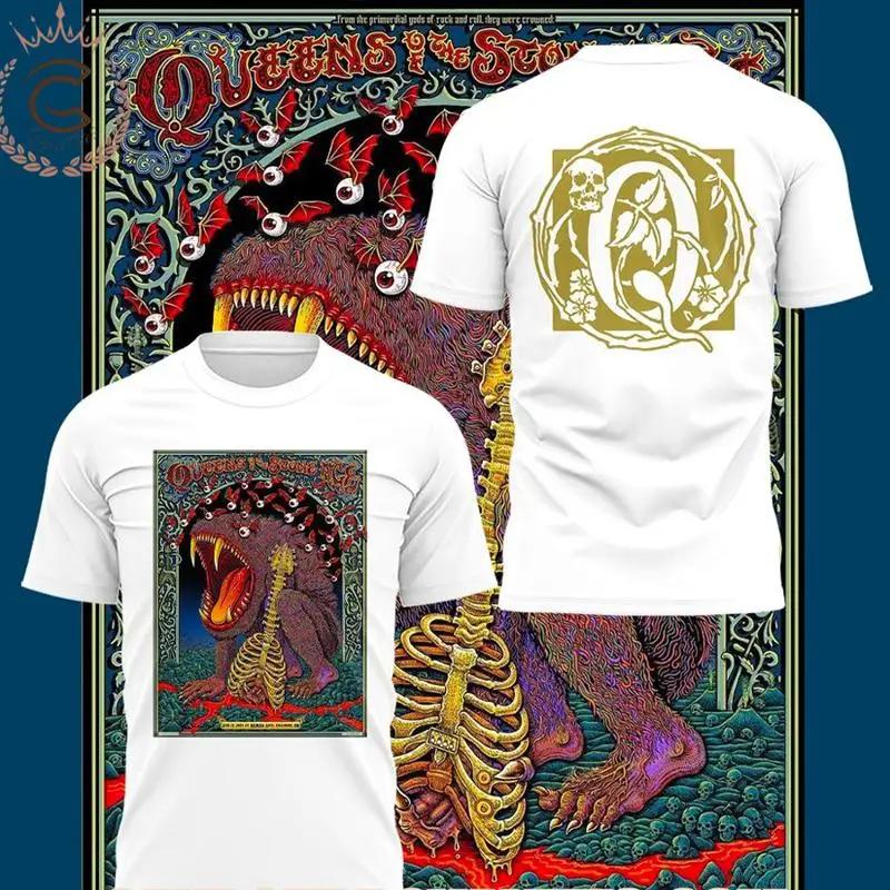 Queens Of The Stone Age World Tour 2025 In Columbus White Tshirt All S4xl