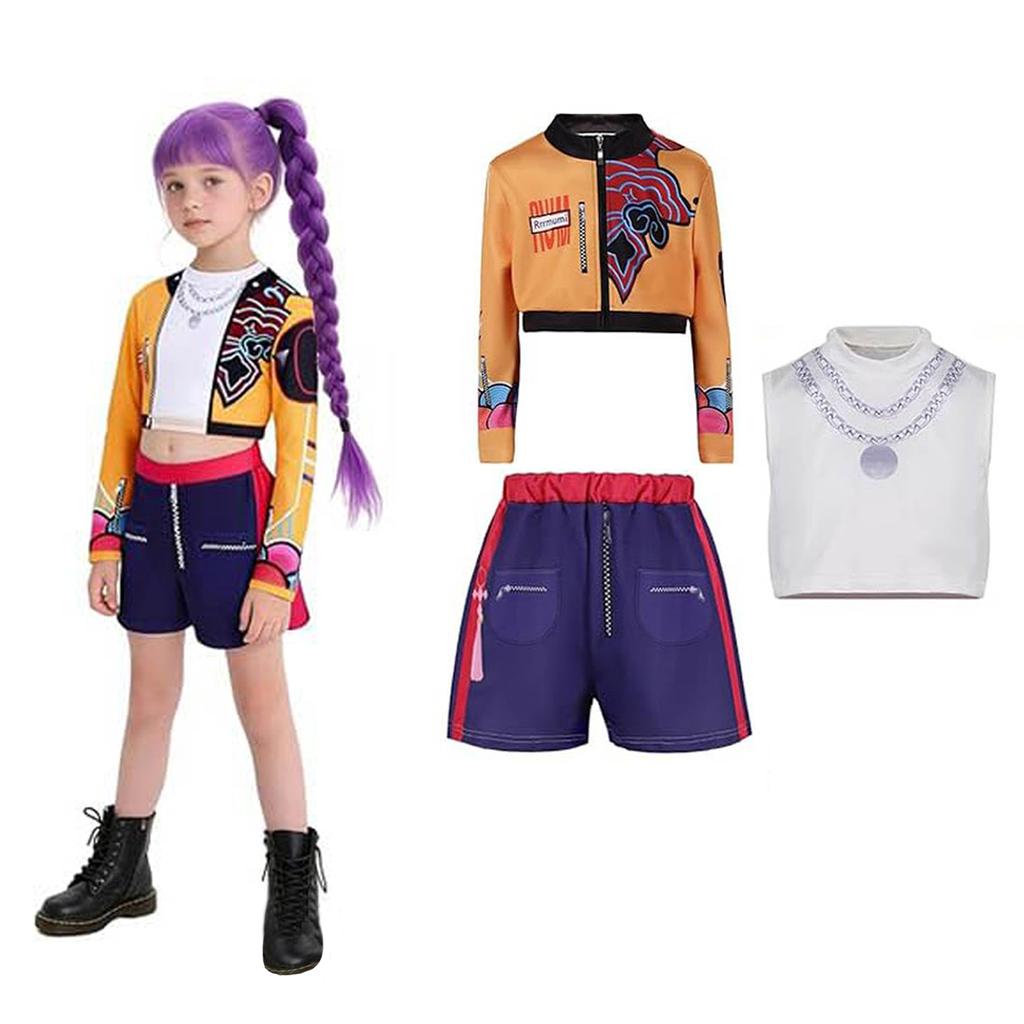 Kids Girls Casual Cute Cartoon Print Vest Long Sleeves Coat Dance Cosplay Wear