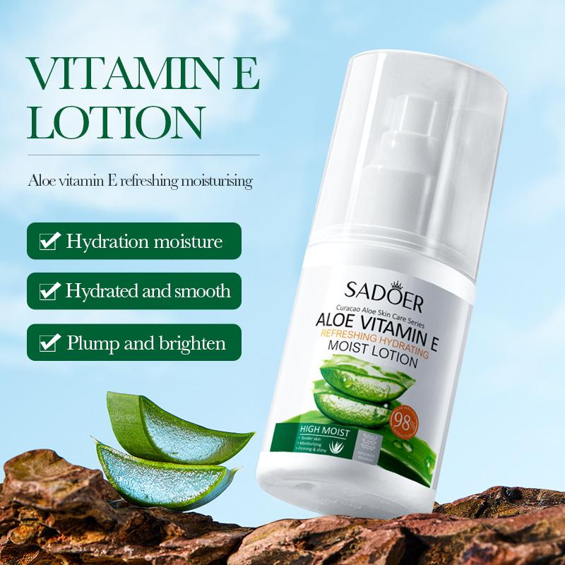 Aloe Vera Vitamin E Milk 100ml SADOER Moisturizing Moisturizing Lotion Cream