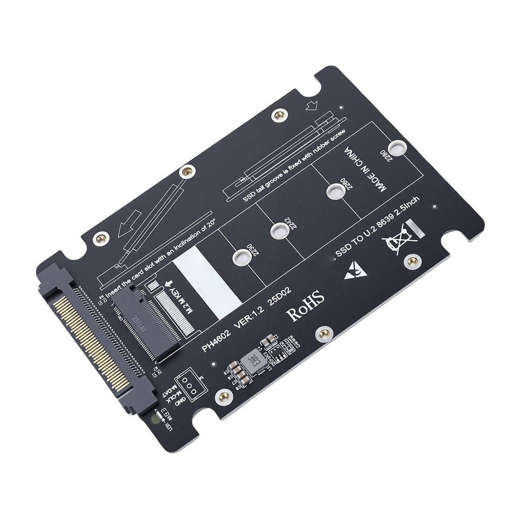 M.2 To U.2 SSD Adapter 64Gbps M.2 M Key NVMe To U.2 SFF 8639 SSD Adapter PCIE4.0 X4 Gen4 Support for 2230 2242 2260 2280