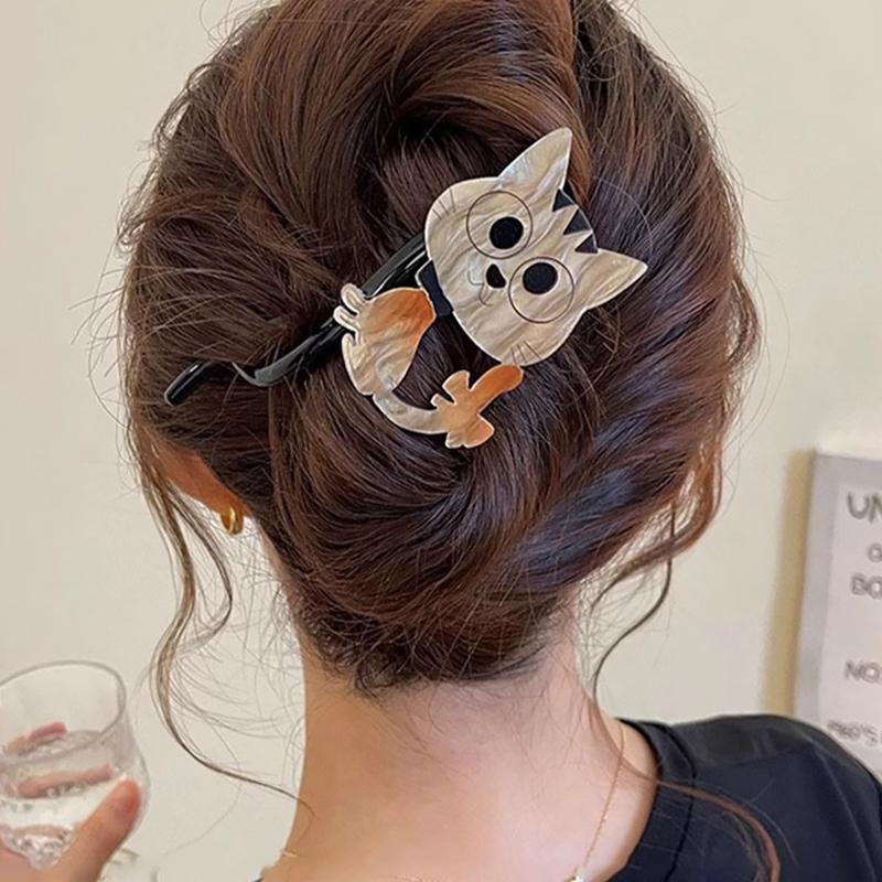 Flower Beaded Straight Hair Clip Women Twist Hair Clip Shark Clip Back Of Head Hair Accessories